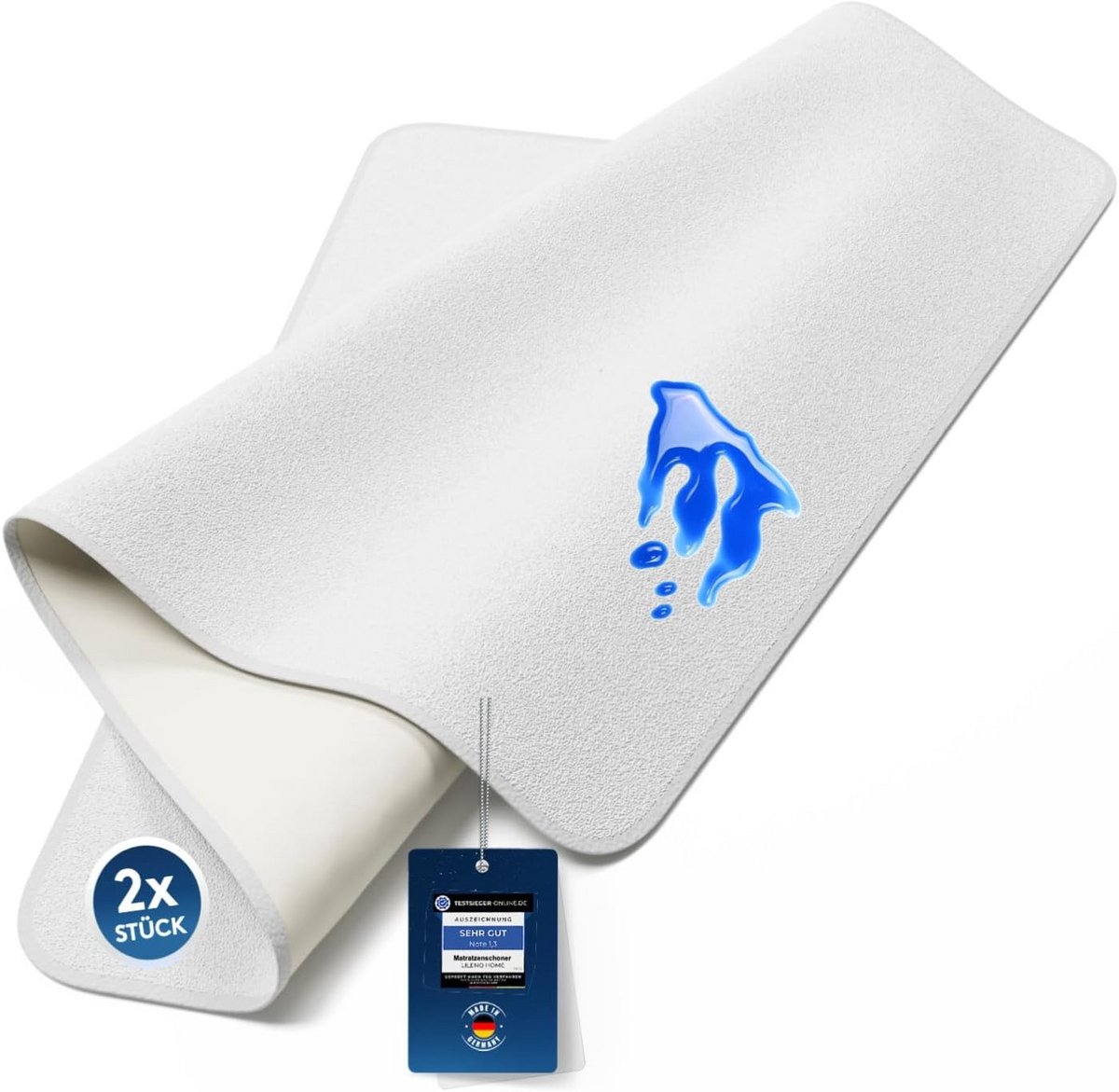 Set van 2 Waterdichte Matrasbeschermers 70x140 cm - Wasbare Incontinentie Onderlegger met Zachte Katoenmix