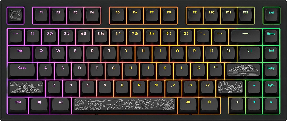 Dark Project ALU Terra Nostra R2 75% Mechanisch Gaming Toetsenbord - Aluminiumlegering - RGB-verlichting- Hot Swap - CSA-profiel - QWERTY Toetsenborden- 82 Keys - English ANSI thumbnail 3
