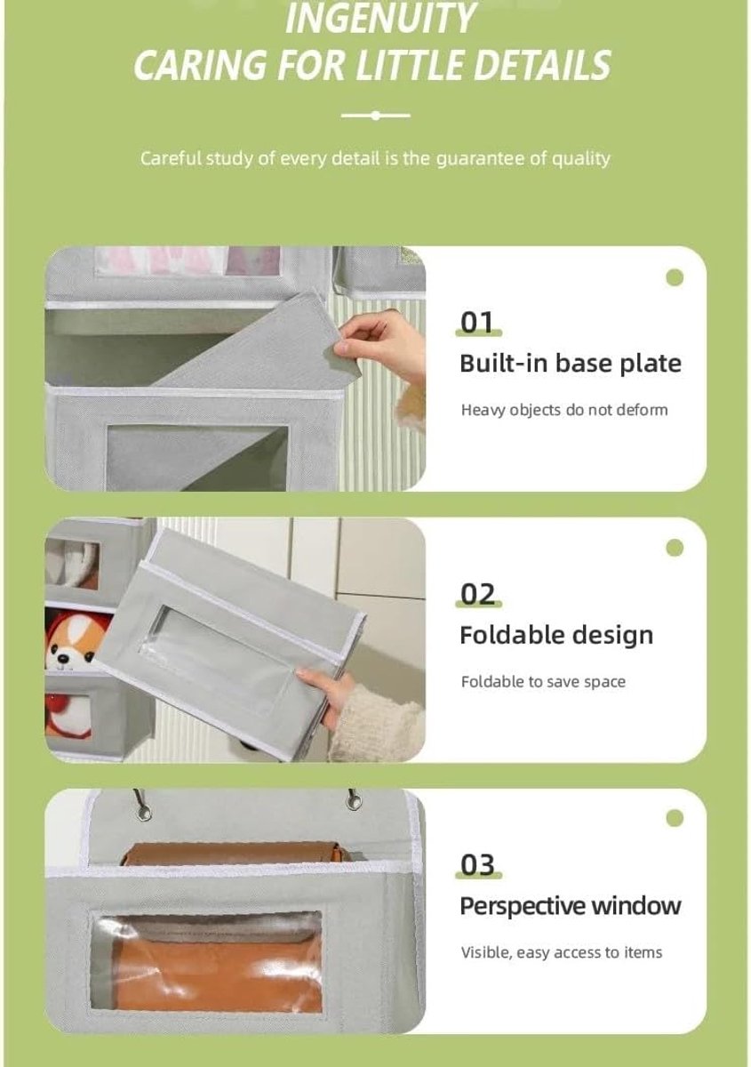 Deur Organizer - Opberger - Kamer Opruimen - 6 Vakken - 125 cm Hoog - Grijs