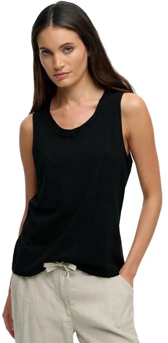Superdry Scoop Neck Mouwloos T-shirt M Vrouw Zwart