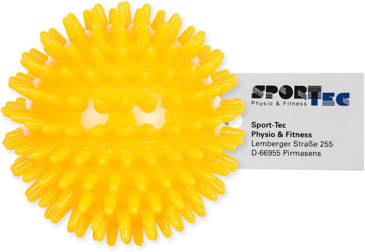 Egel Bal - Massagebal Noppenbal - Spierontspanning Hand - Set van 4 Stuks - Ø 8 Cm - Geel