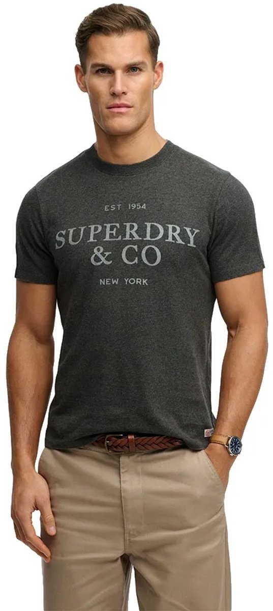 Superdry 1954 Company Relaxed T-shirt Heren T-shirts Rich Charcoal Marl