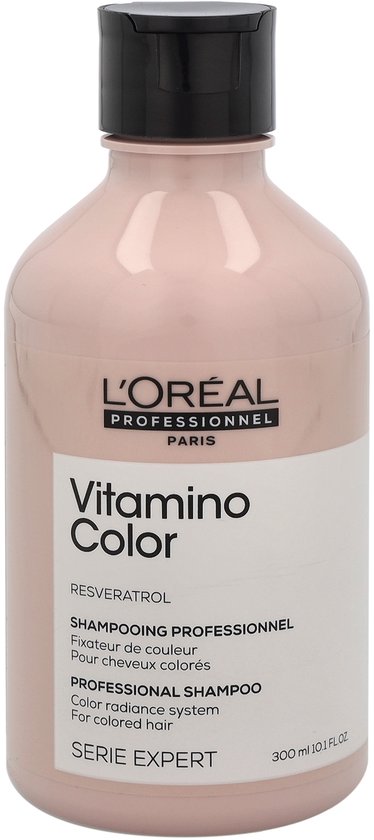 L'Oréal Professionnel Vitamino Color shampoo, 300 ml, fles met zwarte dop.