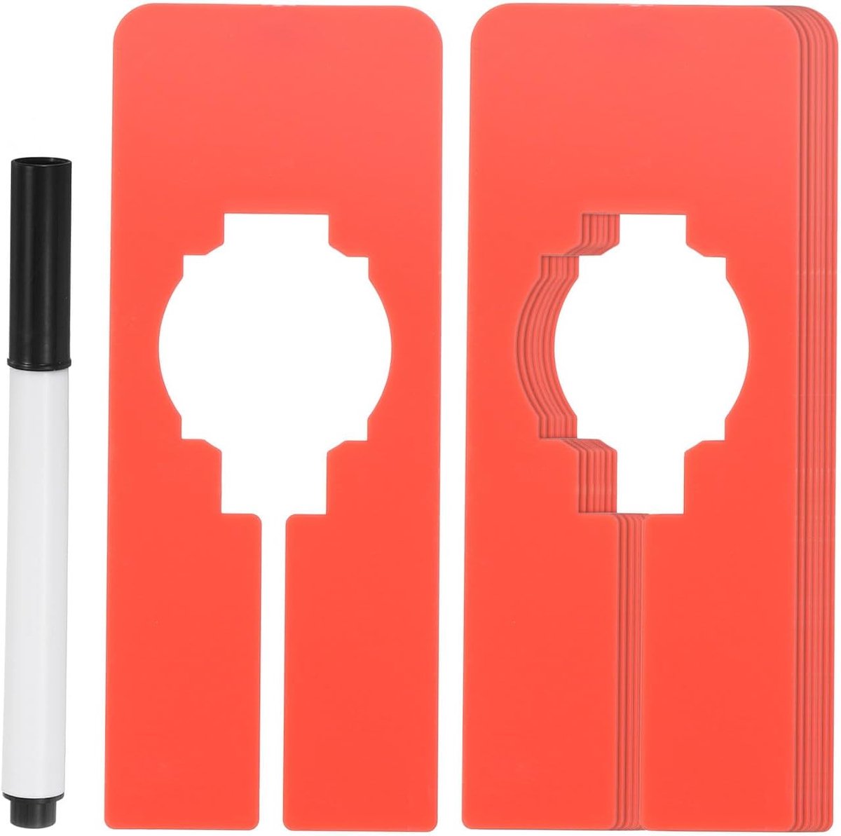 Kledingverdelers - Garderobe Sorteerders - Kast Ordenen - Met Markeerstift - 5x2 Inch - Rood