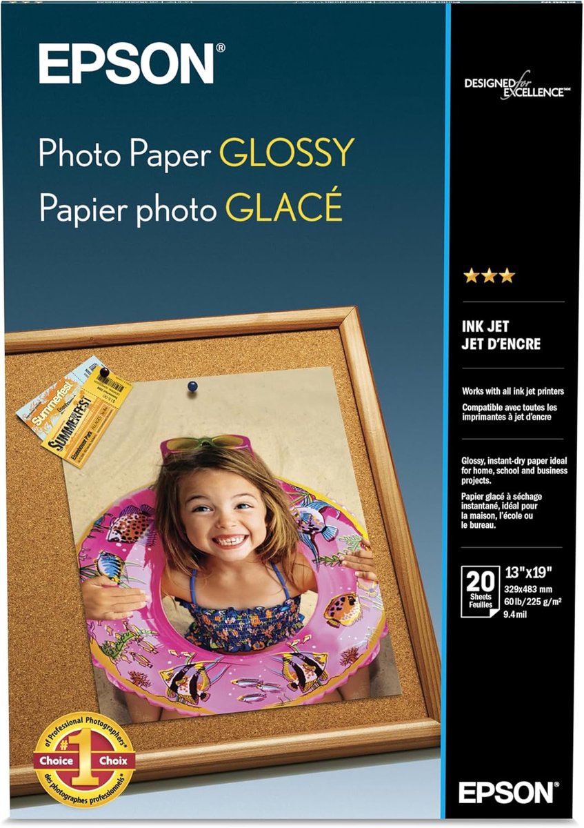 Fotopapier A3+ - Glanzend Papier - Foto's Printen - Echte Foto Afwerking - 20 Vel - Wit