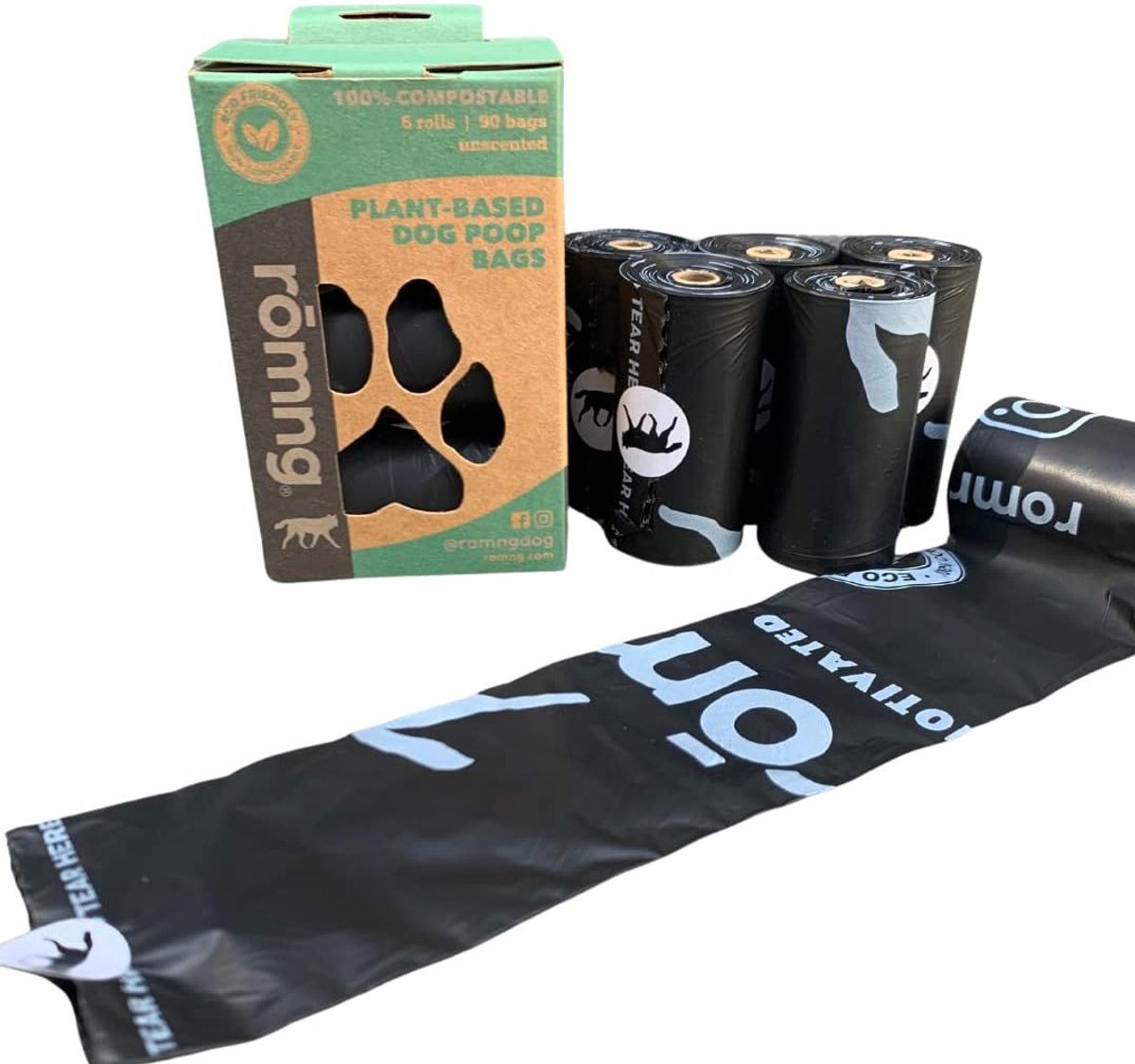 Hondenpoepzakjes - Composteerbare zakjes - Honden uitlaten - Plantaardig materiaal - 180 stuks - Zwart