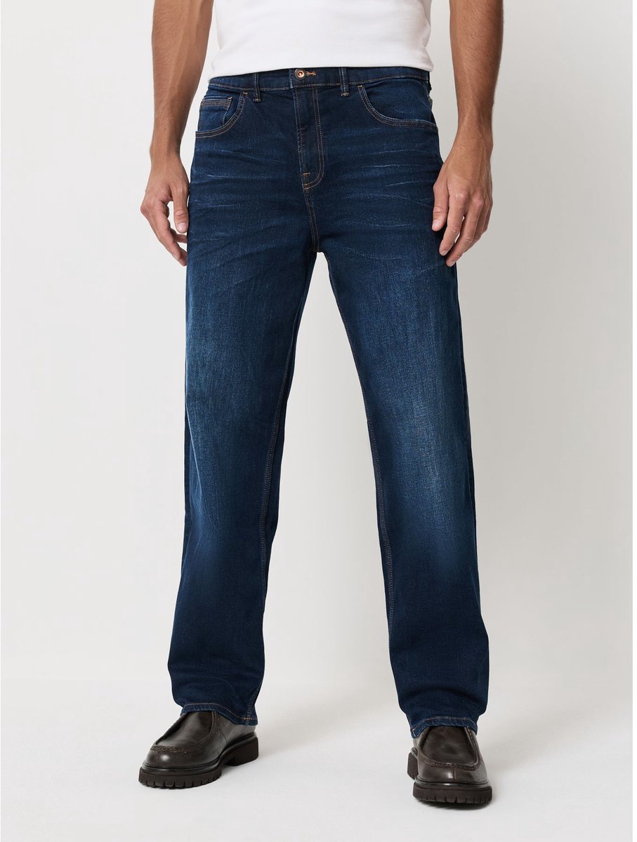 Next - Heren - Authentic stretchjeans met ruimvallende pasvorm - Blauw