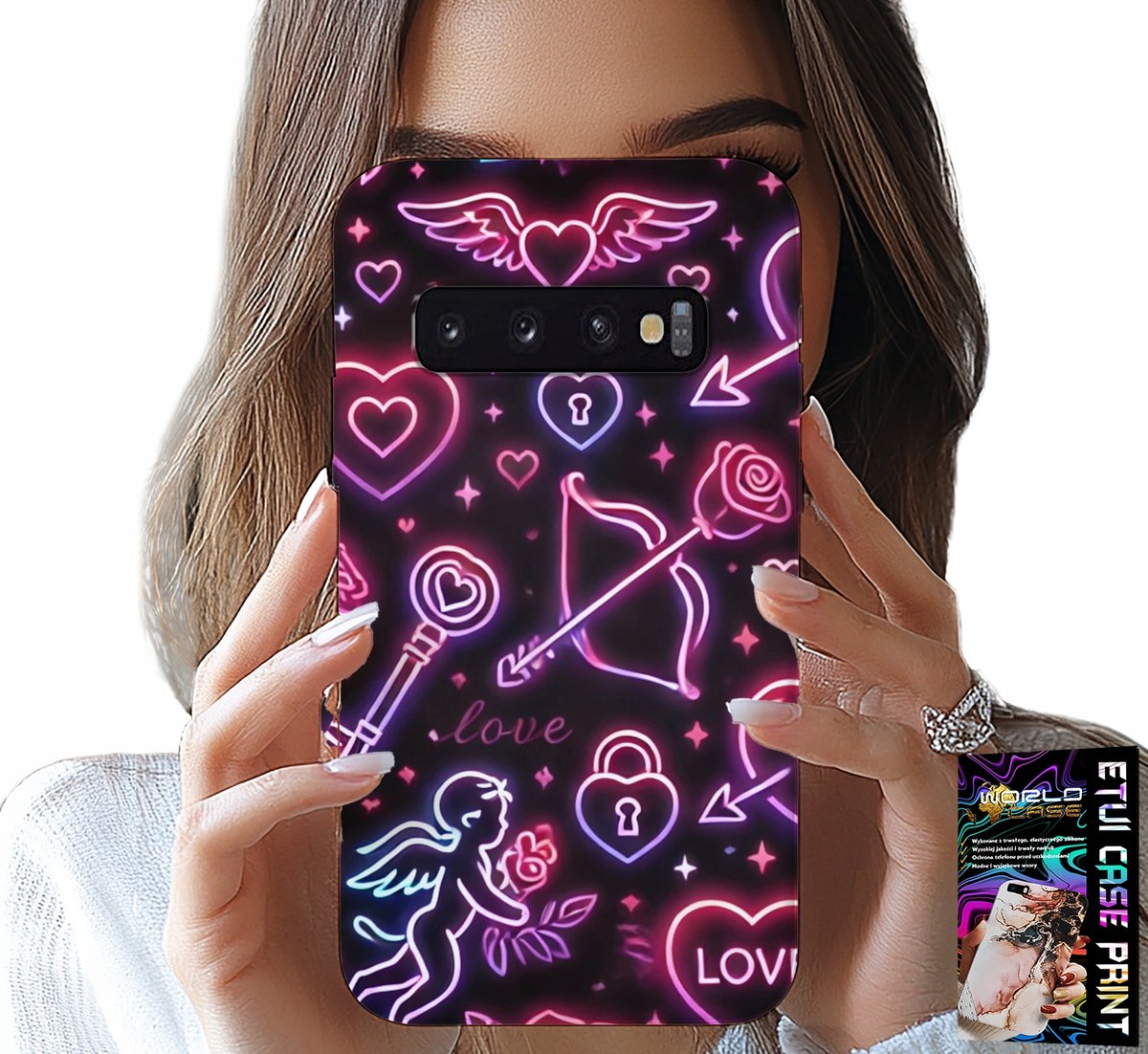 HOESJE VOOR SAMSUNG GALAXY S10 - VALENTIJNSDAGHOESJE, LOOT, CUPID, HARTJES