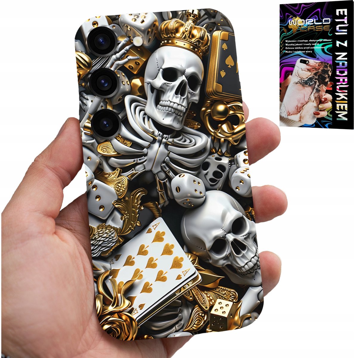 HOESJE VOOR SAMSUNG GALAXY S23 PLUS - KING POKER DICE ACE PATRONEN VOOR MANNEN