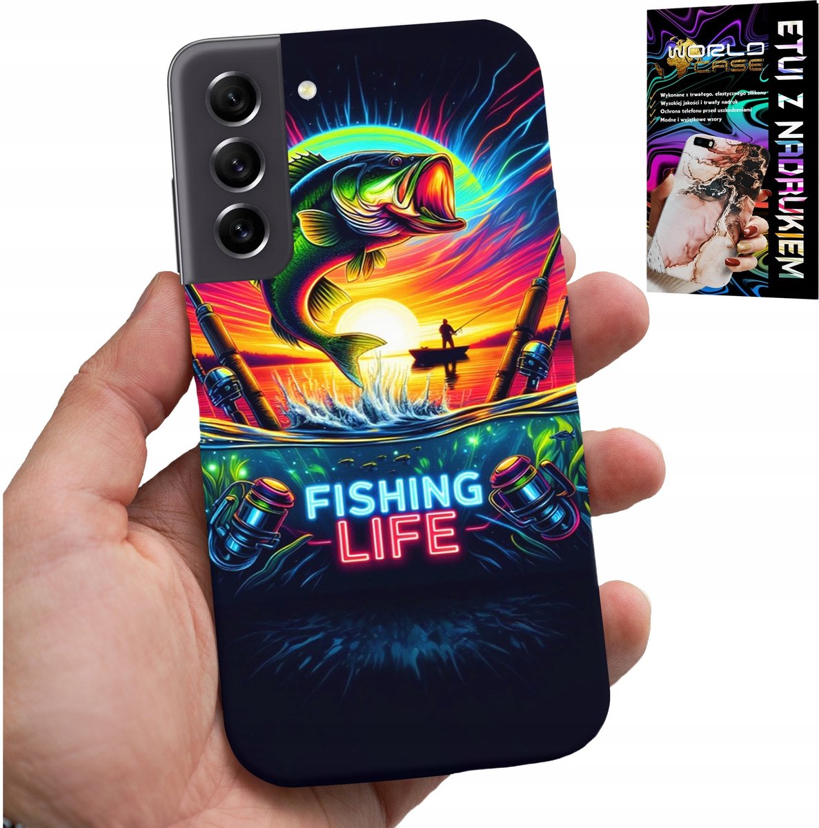 HOESJE VOOR SAMSUNG GALAXY S21 FE - VISPATRONEN VIS HENGEL RUGZAK