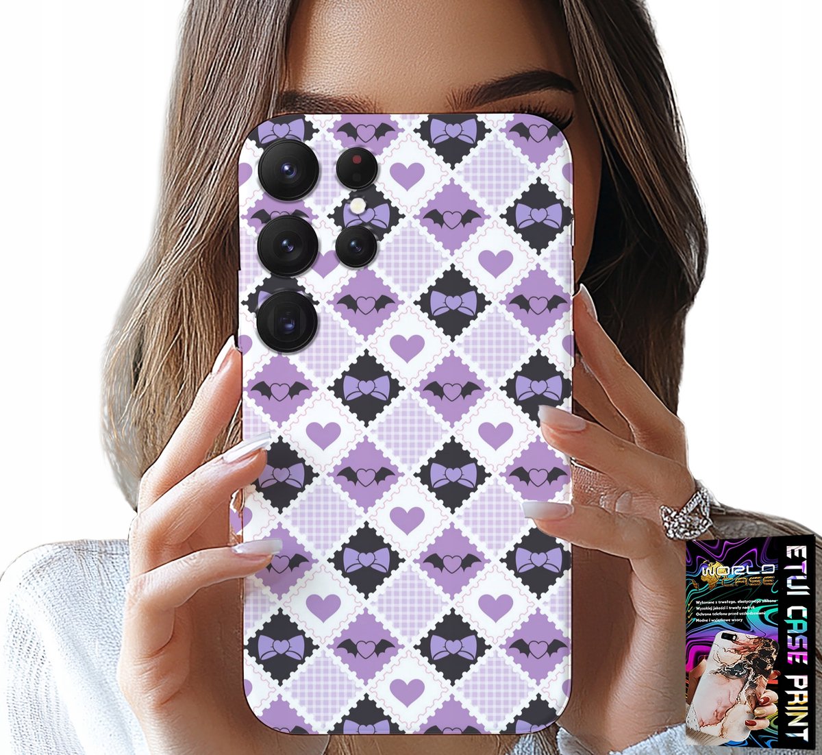 HOESJE VOOR SAMSUNG GALAXY S24 ULTRA - MODIEUZE HARTJESSTRIK + GLAS
