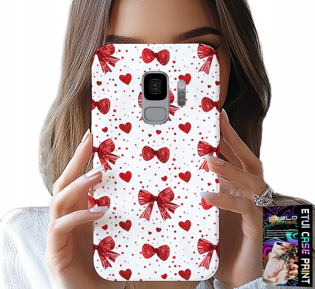 HOESJE VOOR SAMSUNG GALAXY S9 - RODE LINTEN MET MODIEUZE PATRONEN