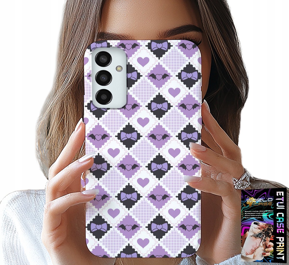 HOESJE VOOR SAMSUNG GALAXY M23 - MODIEUZE HARTJESSTRIK + GLAS
