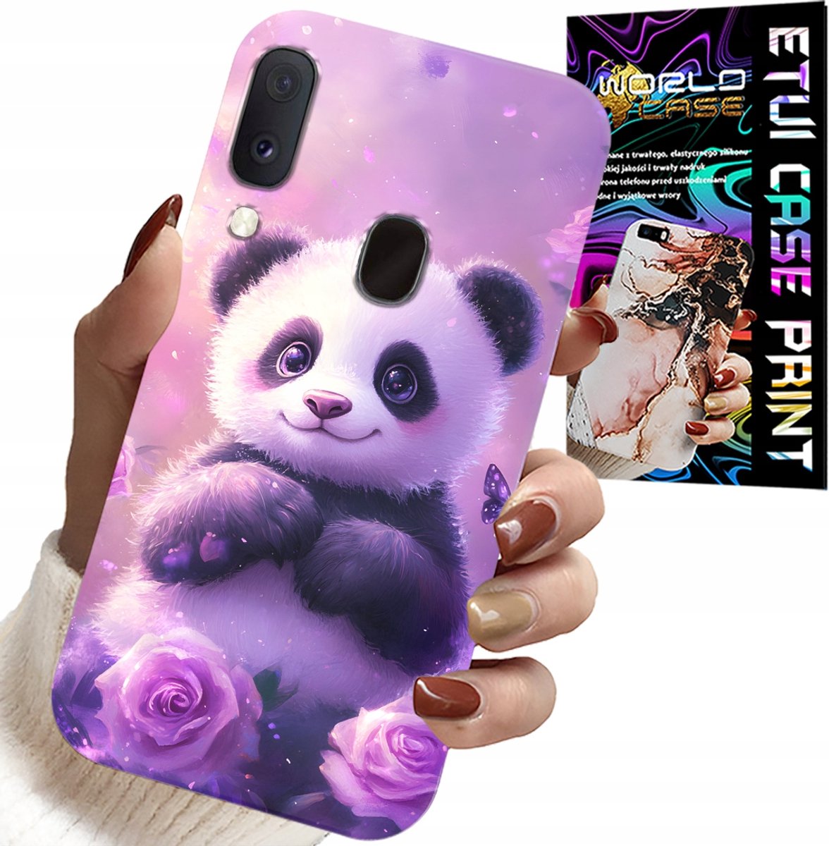 HOESJE VOOR SAMSUNG GALAXY A40 - LEUKE PANDA-PATRONEN VOOR KINDEREN + GLAS