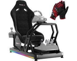 Huzaro Speed 9.0 Sim Racing Cockpit – Verstelbaar – Compatibel met Logitech / Thrustmaster / Fanatec – Max. 150 kg – LED Verlichting