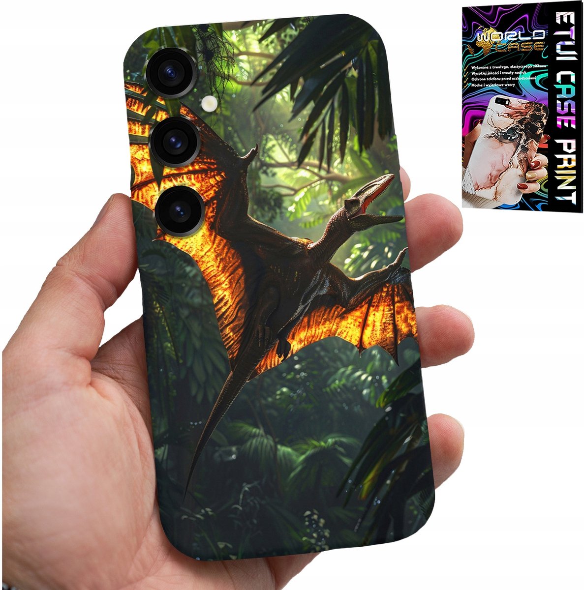 HOESJE VOOR SAMSUNG GALAXY A15 4G - DINO DINOSAURUS PTERODACTYL ACHTERKANT