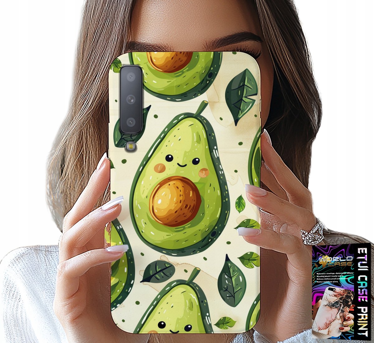 HOESJE VOOR SAMSUNG A7 2018 - LEUKE HOES MET LACHENDE AVOCADO