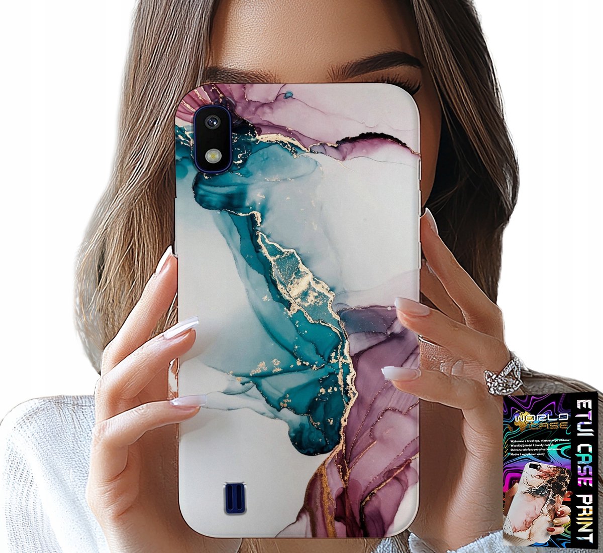 HOESJE VOOR SAMSUNG A10 - ELEGANT MARMERMODIEUS VROUWELIJK HOESJE