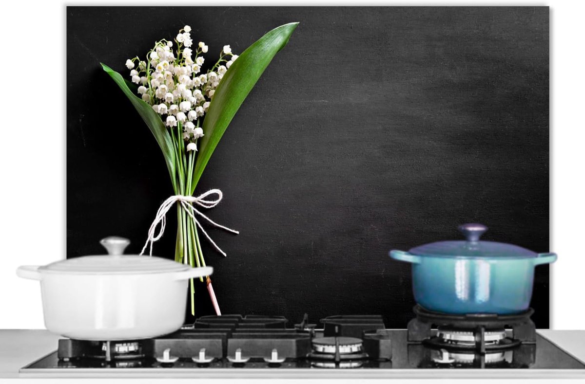 Keuken Spatscherm Achterwand Beschermer Kookplaat Reinigen Hittebestendig Aluminium 90x60 cm Bloemenpatroon