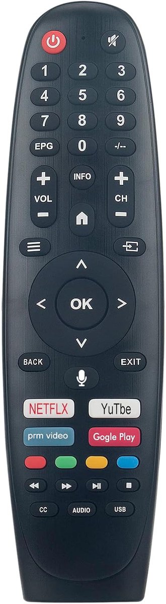 Universele Afstandsbediening - Stembediening - Televisie Bediening - Gesproken Zoekopdracht - 4 x 12 x 0.3 cm