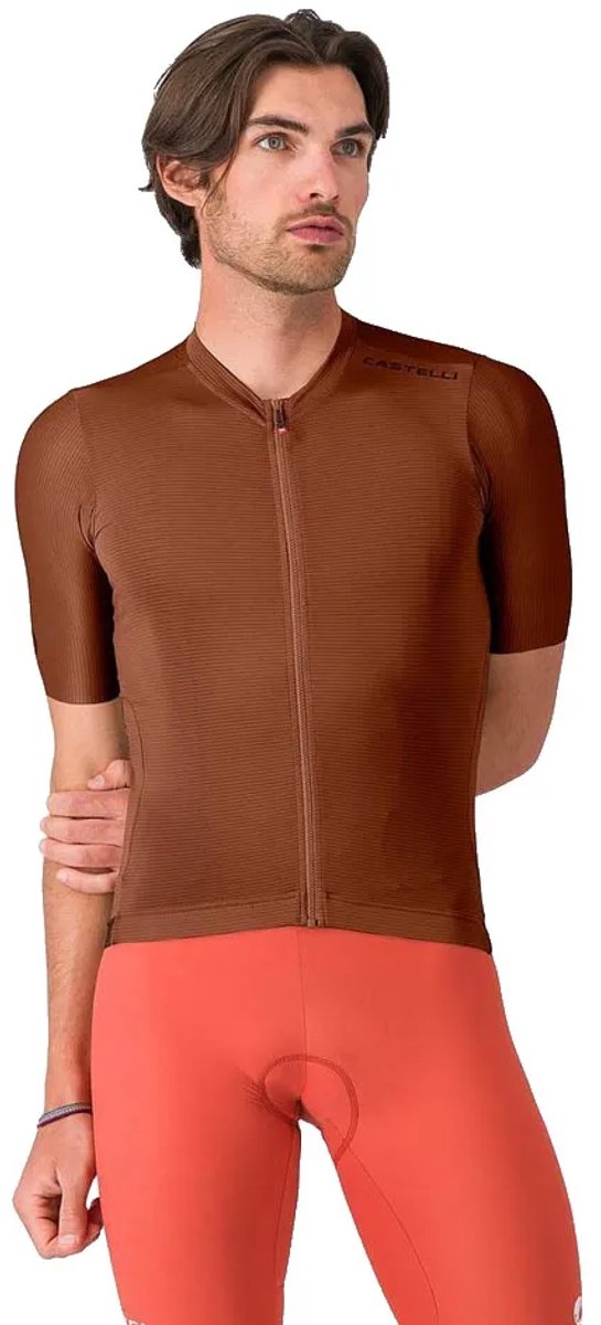 Castelli Espresso 2 Korte Mouw Wielertrui Bruin XL Man