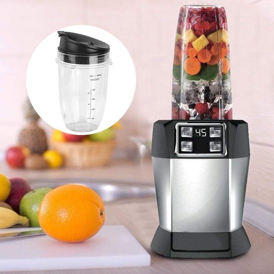 Reservebeker met deksel - Extra kan set - Mixer onderdelen - Herbruikbaar ontwerp - 530 ml - Transparant — afbeelding 2