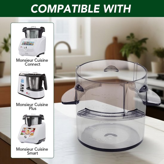 Maatbekerdeksels - Doseerbekers - Keukenmachine Accessoires - Set van 2 stuks - 90 ml - Transparant van Merkloos — afbeelding 2