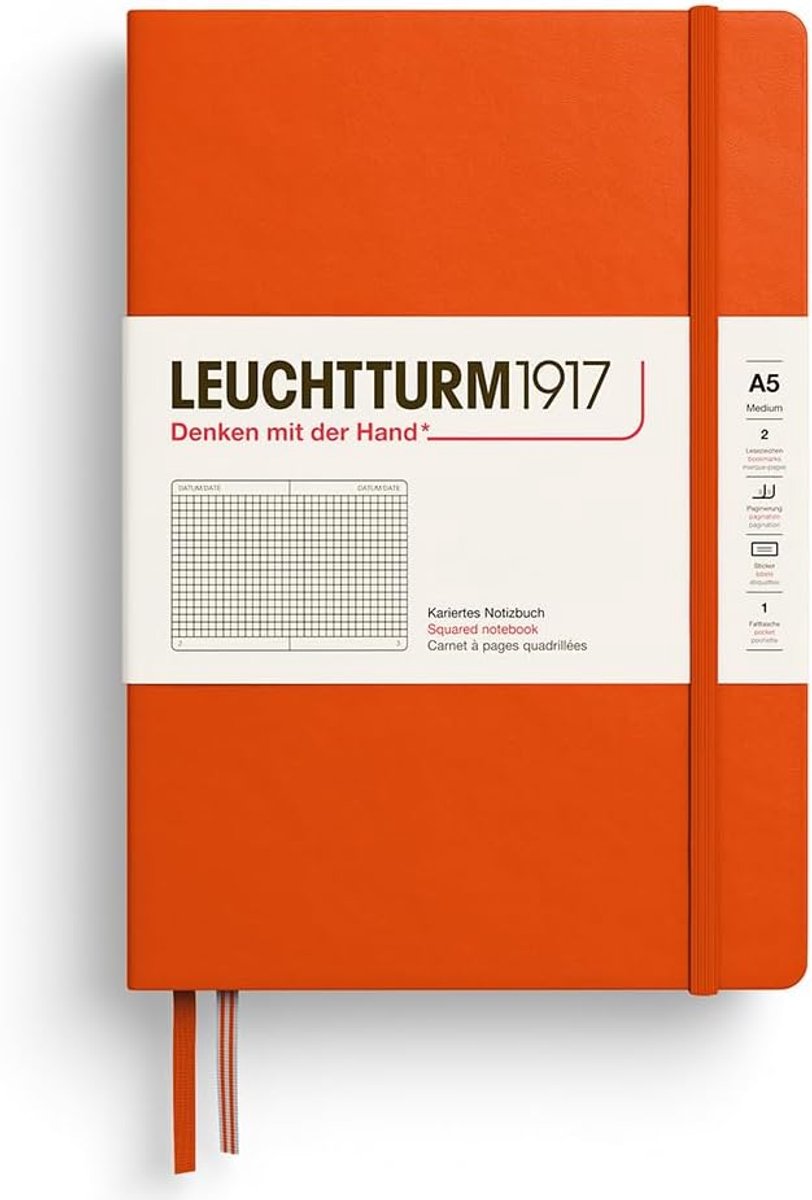 Hardcover Notitieboek - Agenda Schrijfblok - Notities Maken - 251 Genummerde Pagina's - A5 Formaat - Pompoenkleur