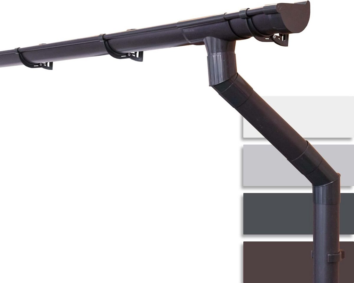 Halfronde Dakgootset voor Terras en Carport 100mm 6 Meter Donkerbruin