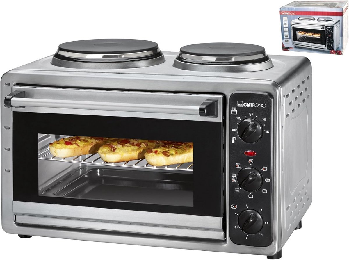 Elektrische Tafeloven met 2 Platen - Compacte Elektrische Kookplaat voor Thuis