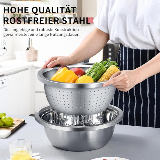 Set van 2 RVS Zeven 24 cm - Fijnmazig Vergiet voor Koken en Bakken — afbeelding 5