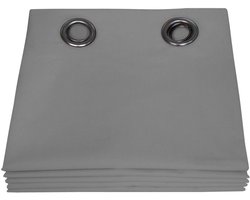MOONDREAM LumenControl™ Totaal Verduisteringsgordijn | Licht+Zonwering | 100% Ondoorzichtig | EU-fabricaat | Oogjes | Grijs MC09 | 135x250 (