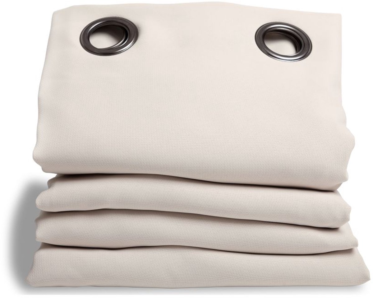 MOONDREAM DecibelControl™ 3in1 Anti-Ruisgordijn | Geluidsisolatie | Thermo Winter+Zomer | 100% Verduisterend | Gepatenteerde Technologie | EU-fabricaat | Oogjes | Beige MC636 | 135x250 (BxH) cm