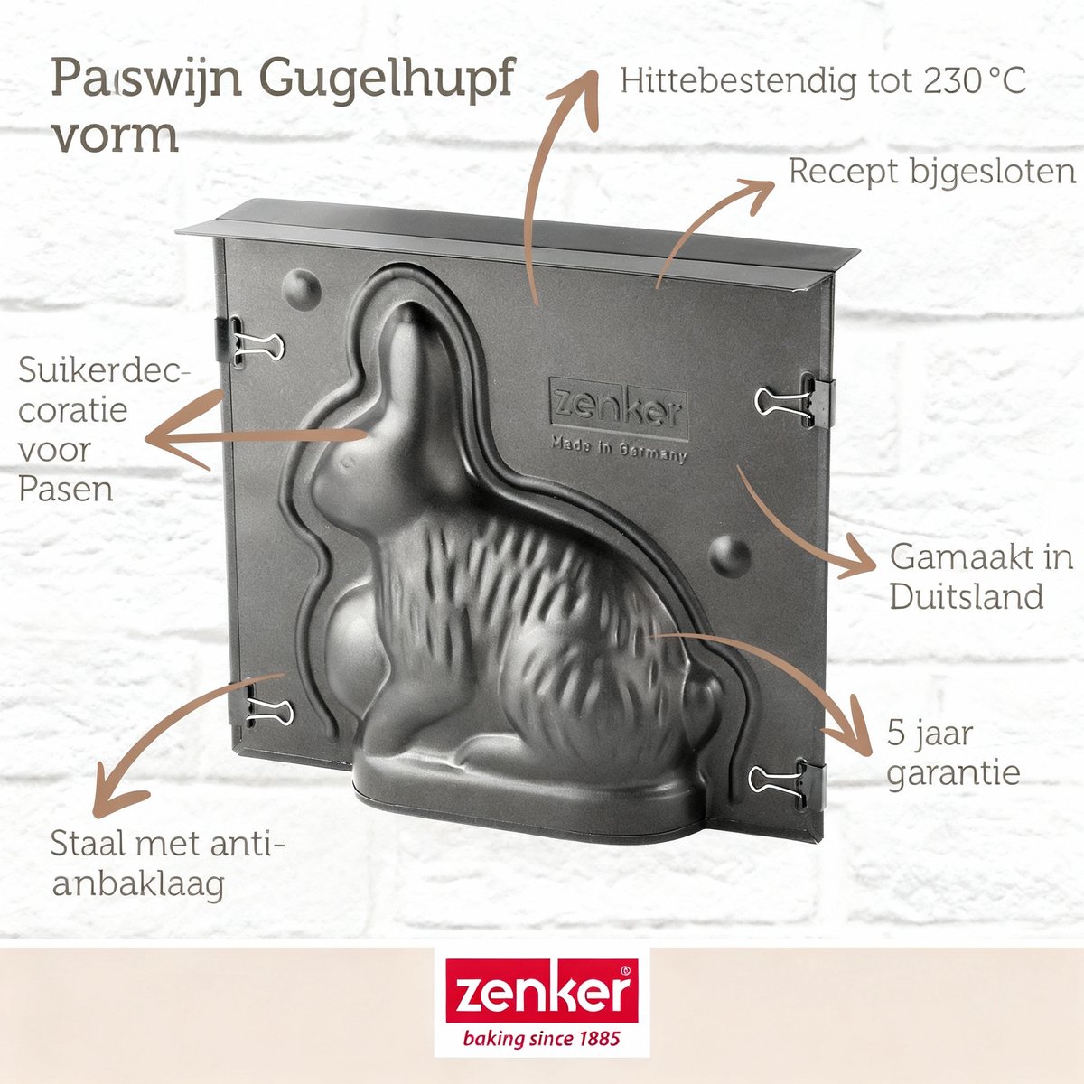 3D Taartvorm in de vorm van een Paashaas 600 ml Zenker Special Season