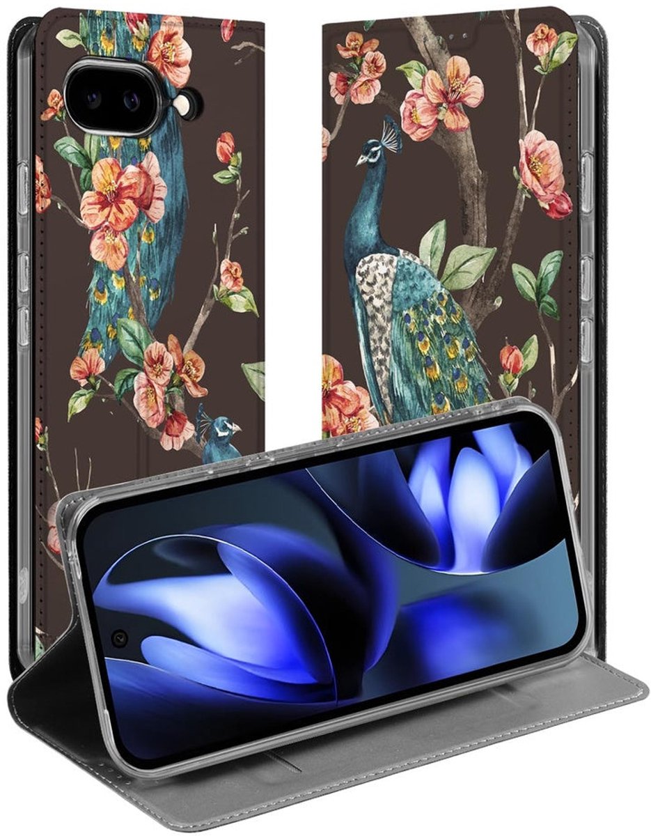 Bookcase Google Pixel 9a Pauw met Bloemen