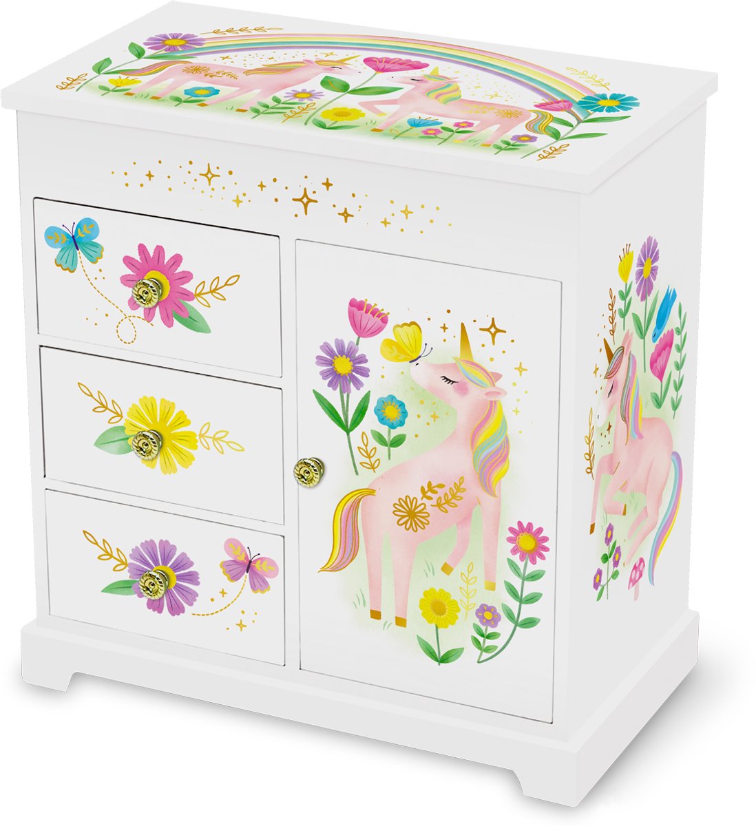 Giggle and Honey muziekdoos juwelen bloemen eenhoorn Walz Of The Flowers.