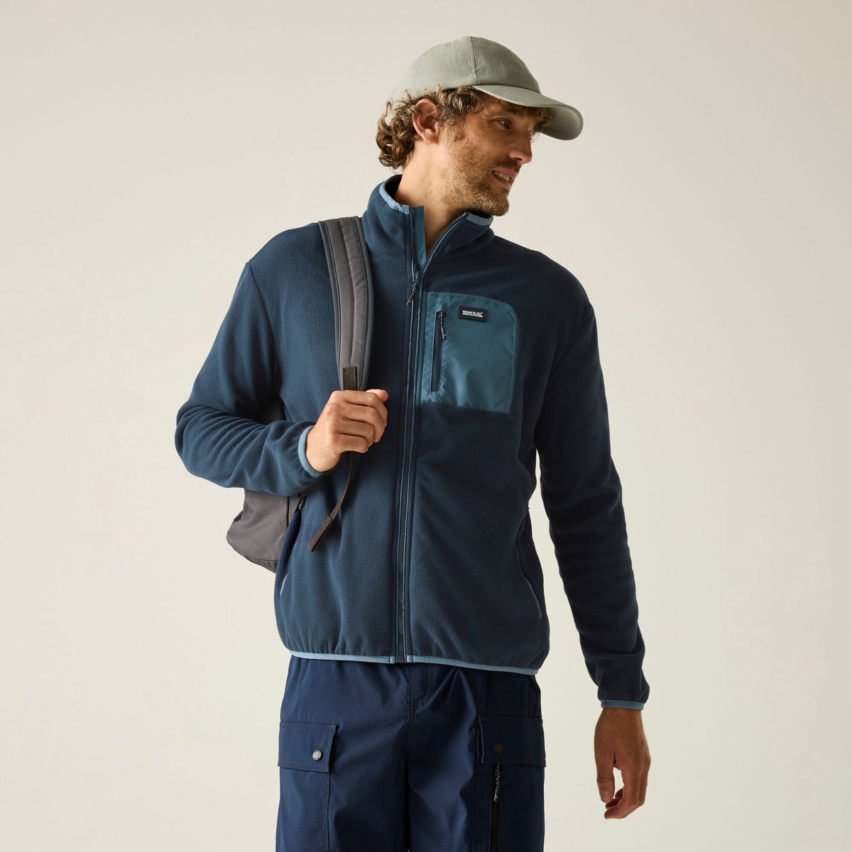 Frankie fleece fleece voor heren met volledige ritssluiting Blauw