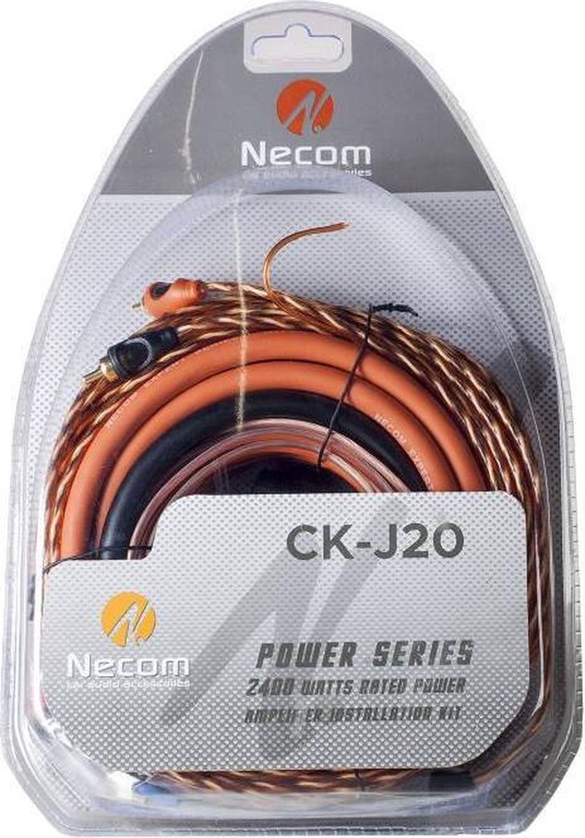 Necom CK-J20 – Versterker Kabelset – 1500W – 10-delig – 20 mm² – Complete Installatiekit