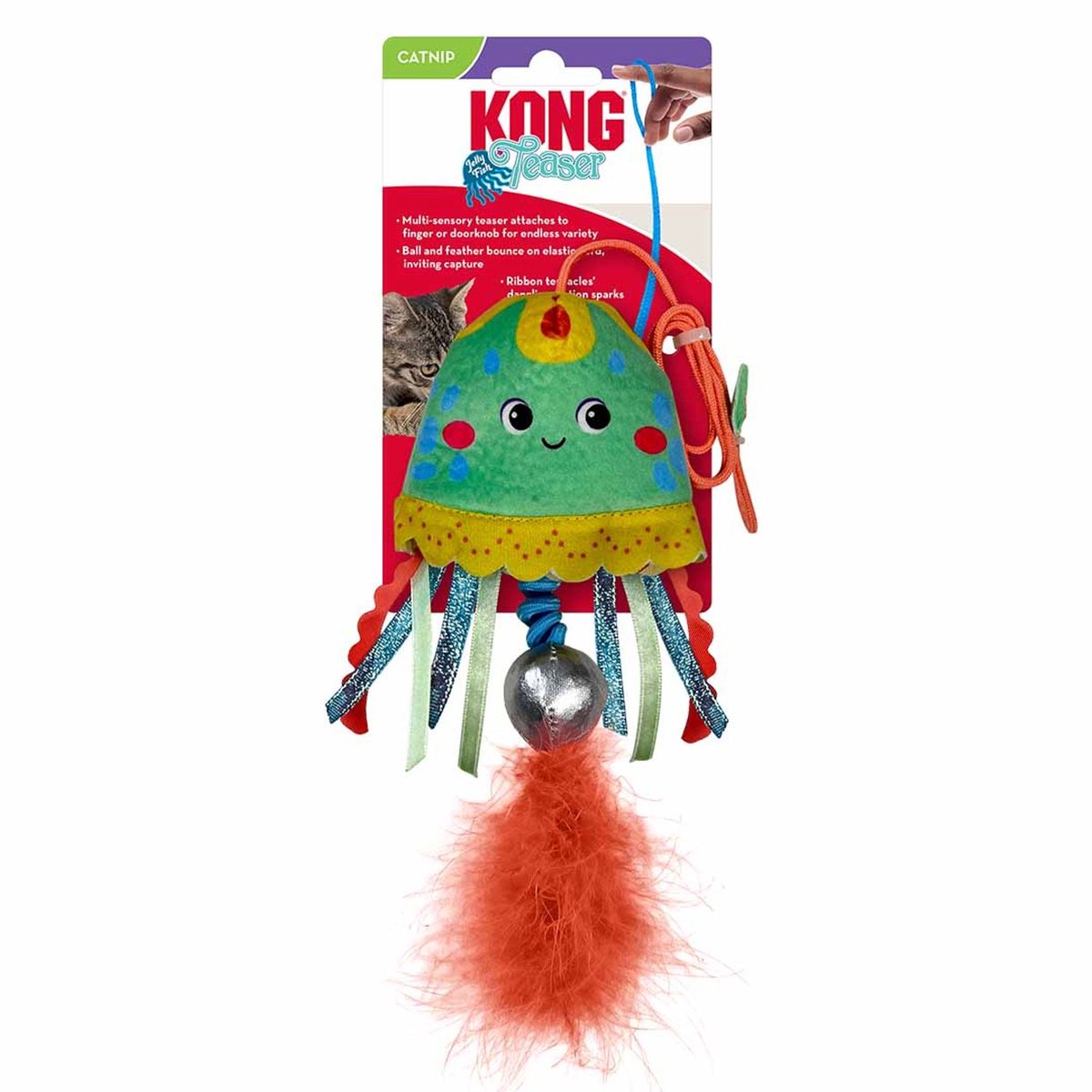 Kong Teaser Jellyfish - Kattenspeelgoed - 2.54x8.89x19.69 cm Assorti Multi-Color — cadeau in Cadeau-ideeën - foto 2