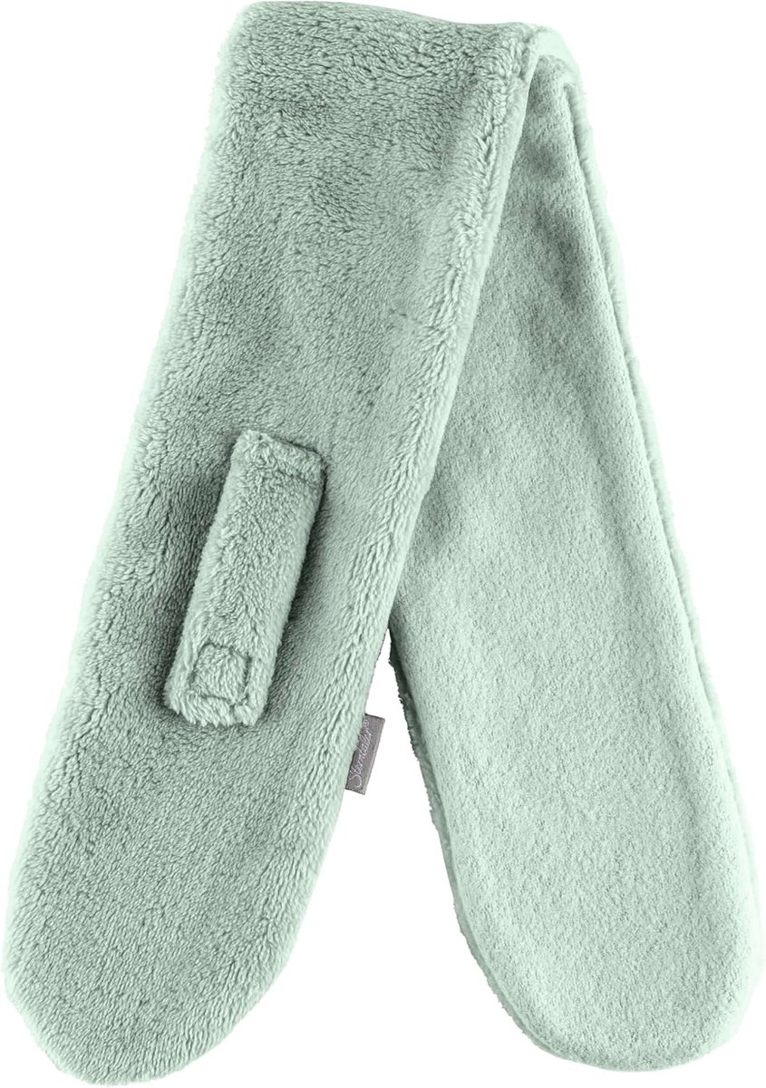 Kinder Sjaal - Teddy Fleece - Warmte Buiten - Met Katoen Gevoerd - 23x14cm - Groen