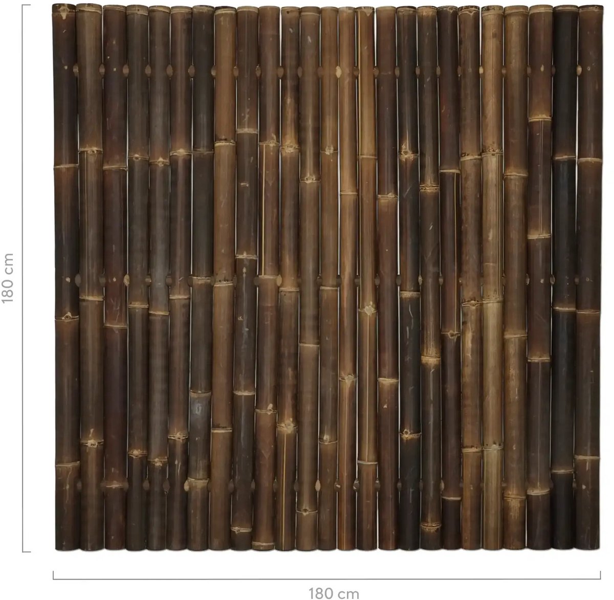 Masters of Bamboo® Bamboe Schutting Giant - 180 x 180 cm - Zwart - Tuinscherm / Bamboe scherm