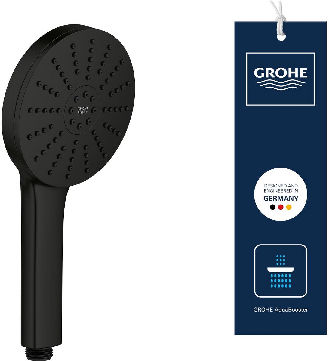 GROHE Vitalio Joy+ 120 Handdouche - 3 Straalsoorten - AquaBooster - Waterbesparend (7 L/Min) - Matte Black