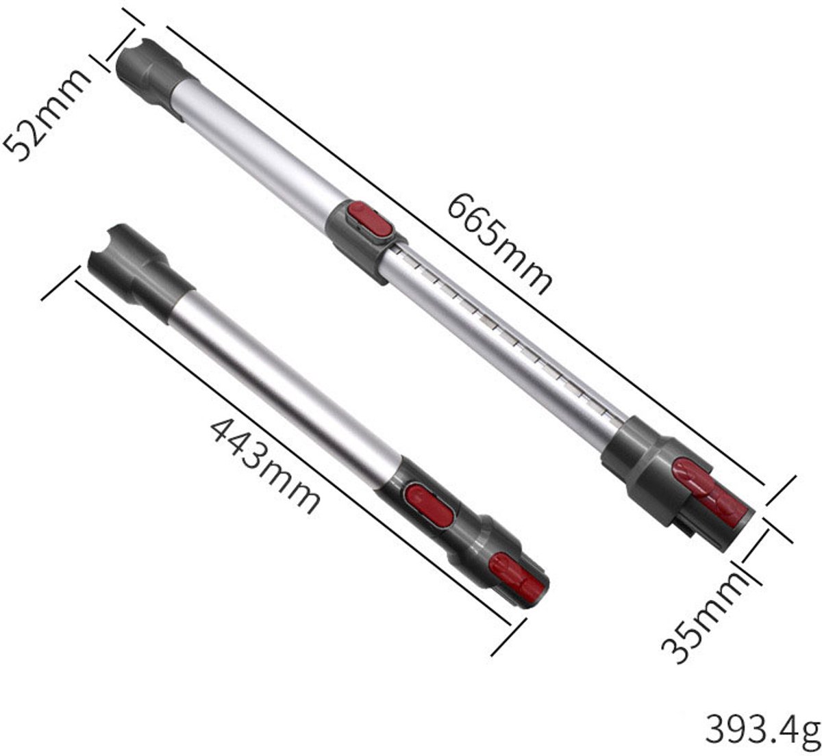 Telescopische verlenging voor Dyson V7 V8 V10 V11 V12 V15