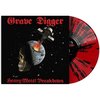 Albumhoes met rode en zwarte vlekken vinyl van Grave Digger 'Heavy Metal Breakdown'.