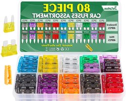 80 stuks autozekeringen - mini en medium zekeringset met diverse ampères - geschikt voor camper, auto, vrachtwagen, motorfiets en trekker