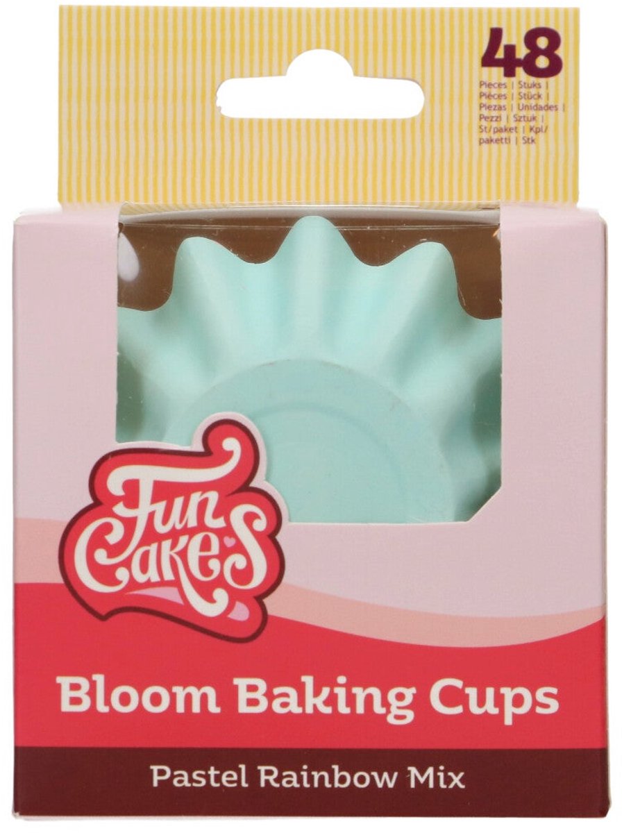FunCakes Bloom Baking Cups - Duurzaam Gecoat Karton - Pastel Regenboog Mix - pk/48