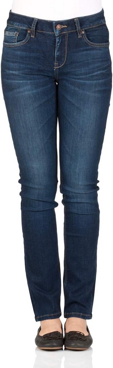 Dames Slim Fit Jeans met Mid Waist - Comfortabele Stretch Broek in Blauw