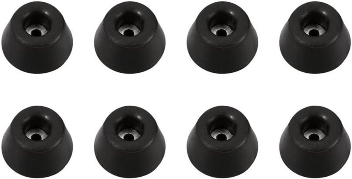 Set van 8 Zwarte Rubberen Voetjes 30x15mm voor Apparatuur