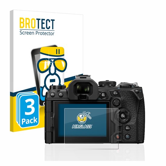 BROTECT - Protecteur d'écran pour Olympus OM-1 2022 - Film de protection en verre transparent (3 pièces)