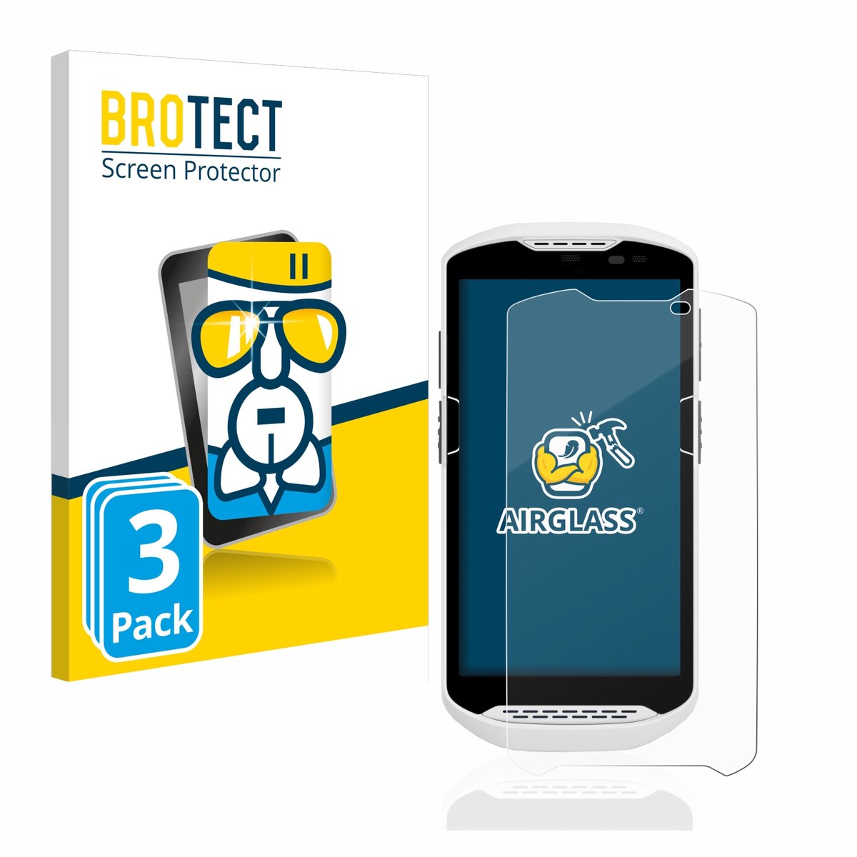 Screenprotector 3 Stuks voor Zebra TC57 Beschermglas transparant